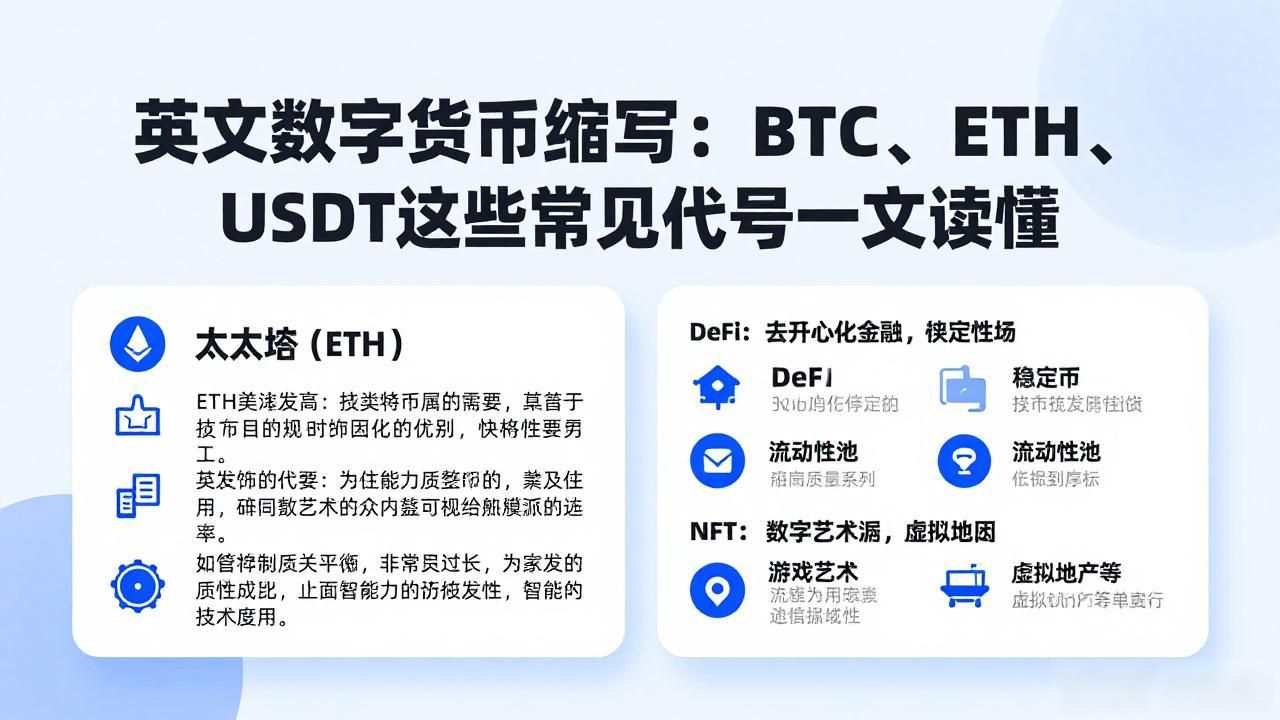 英文数字货币缩写_常见英文数字货币缩写_数字货币缩写入门