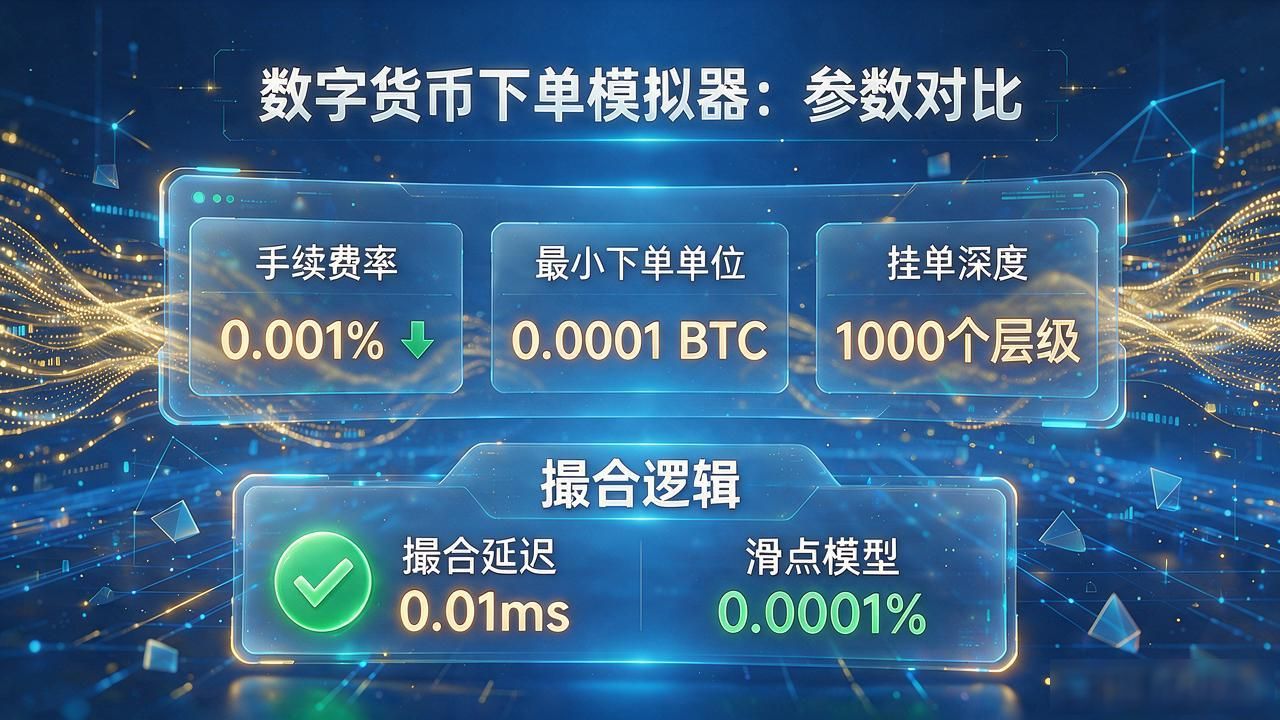 模拟器手续费率参数对齐_数字货币下单模拟器_数字货币交易系统模拟下单