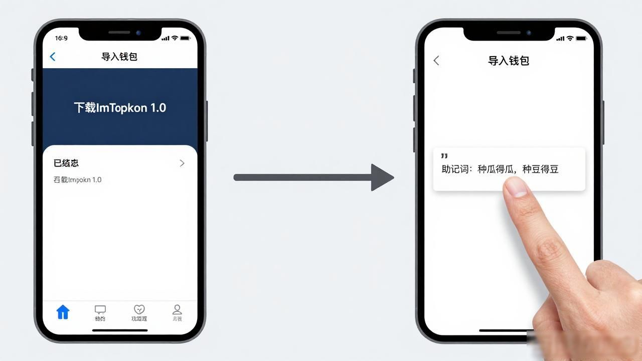 新手机导入ImToken 1.0钱包交易记录同步_ImToken 1.0安卓版钱包数据迁移助记词备份_ImToken 官网下载 1.0 安卓:数据迁移教程
